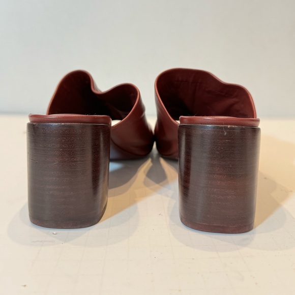 SCANLAN THEODORE Open Toe Leather High Heel Mules Cherry Heels Eu39 US8.5 - Picture 6 of 7